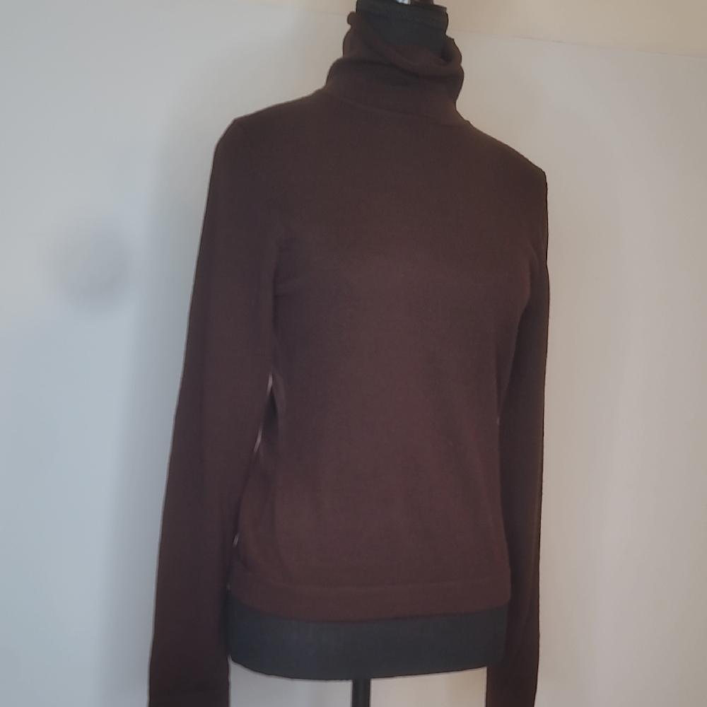 Chic Brown Cowl Neck Sweater